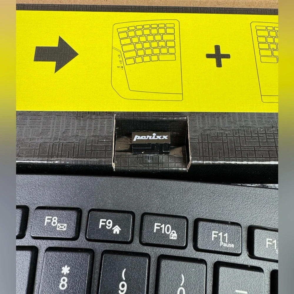 Perixx PERIBOARD-624B US, Wireless Ergonomic Split Keyboard - Up 30 Ft Separatio